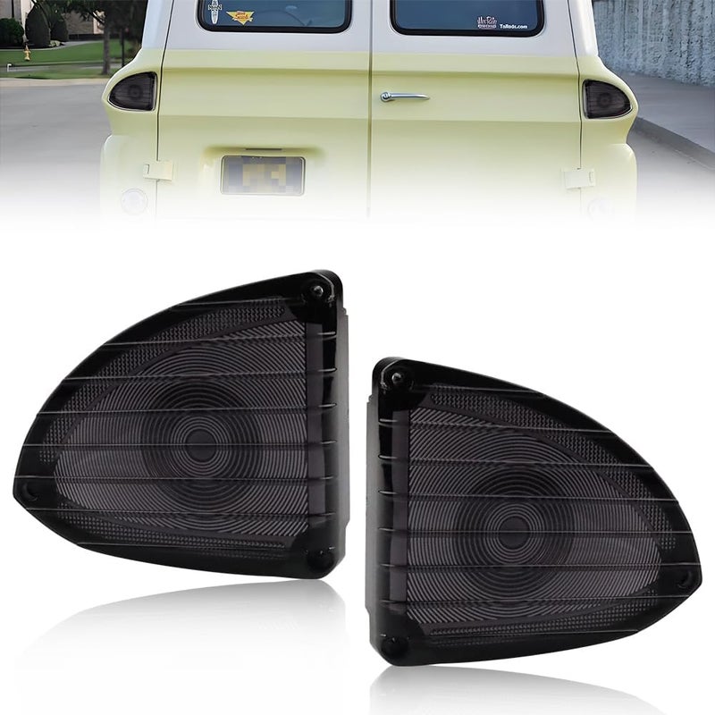 VYNTRAL Tail Light Lamp Lens Compatible with CHEVRO-LET GMC SUBURBAN PANEL 1960 1961 1962 1963 1964 1965 1966, [DOT Certified] Rear Bumper Reflector Light Lens [No Bulbs], 2 PCS, Smoked Lens - Image 1